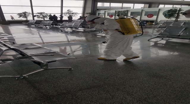 Selahaddin Eyyubi Havalimanı dezenfekte edildi