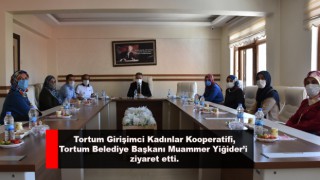 Tortum Girişimci Kadınlar Kooperatifi Tortum Belediye Başkanı Muammer Yiğider’i ziyaret etti.