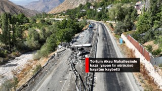 Erzurum’un Tortum İlçesi Aksu Mahallesinde su yüklü tır kazasında sürücü hayatını kaybetti.